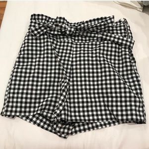 Black and white gingham shorts